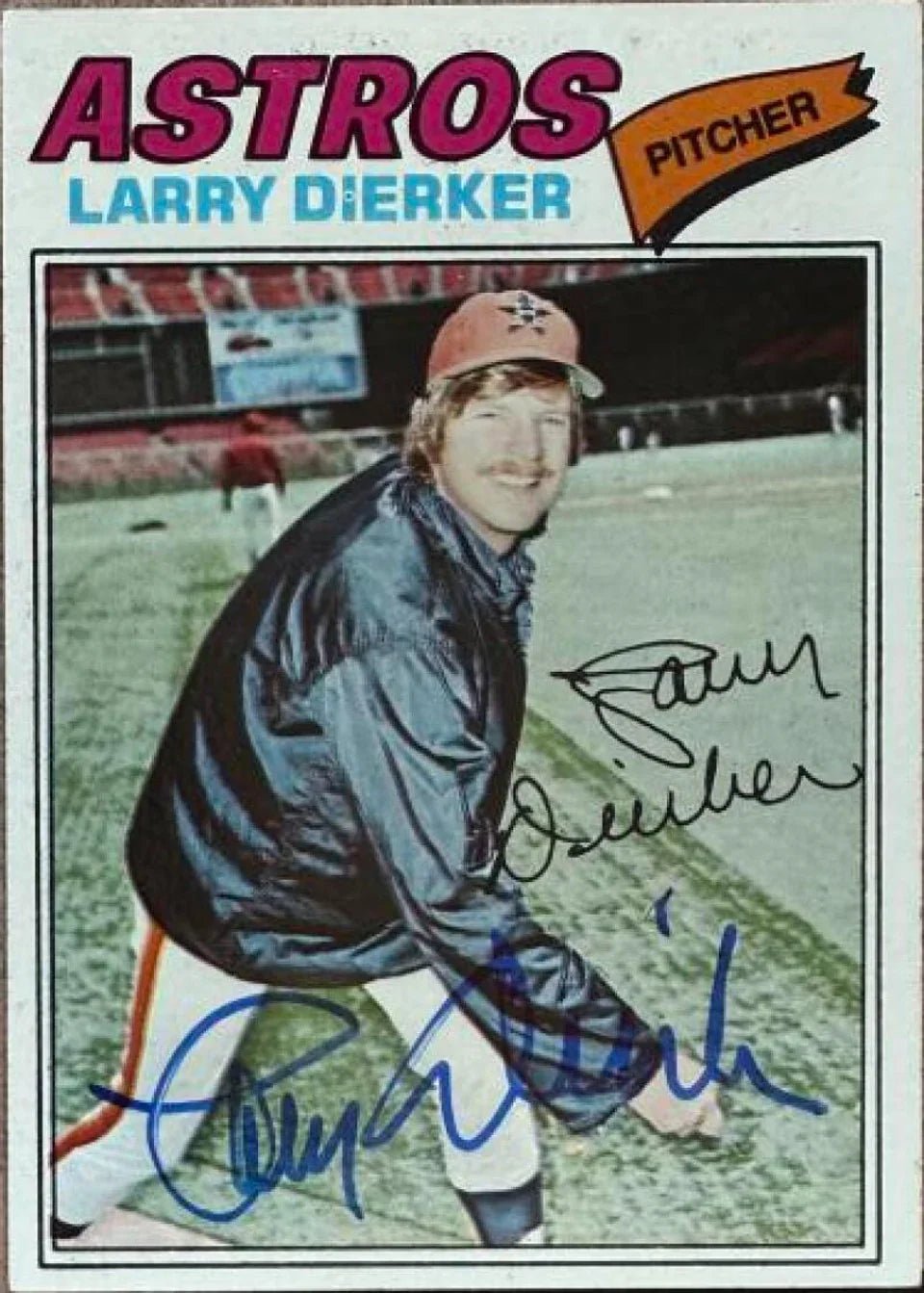Larry Dierker Signed 1977 Topps Baseball Card - Houston Astros