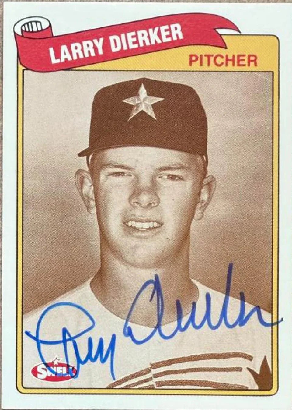 Larry Dierker Signed 1989 Swell Greats Baseball Card - Houston Astros