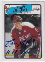 Larry Murphy Signed 1988-89 O-Pee-Chee Hockey Card - Washington Capitals w/HOF Inscription