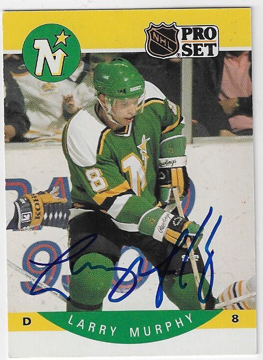 Larry Murphy Signed 1990-91 Pro Set Hockey Card - Minnesota North Stars