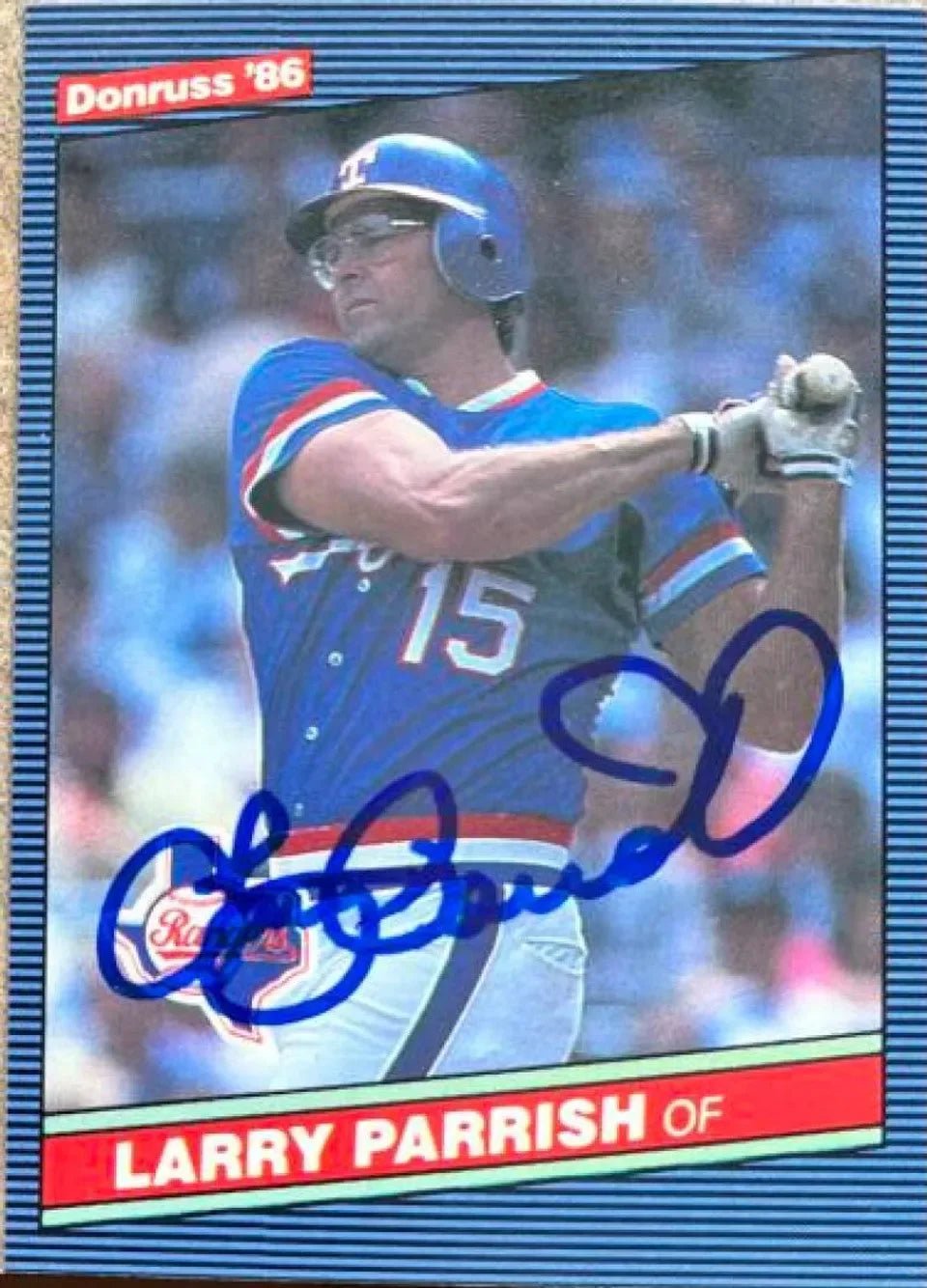 Larry Parrish Signed 1986 Donruss Baseball Card - Texas Rangers