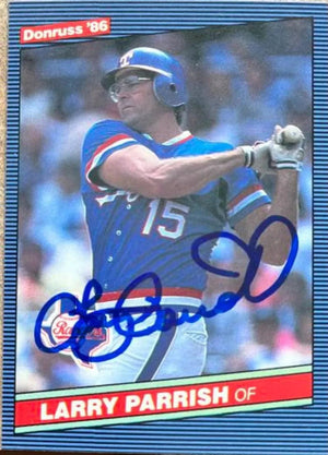 Larry Parrish Signed 1986 Donruss Baseball Card - Texas Rangers