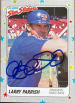 Larry Parrish Signed 1988 Fleer Star Stickers Baseball Card - Texas Rangers
