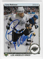 Larry Robinson Signed 1990-91 Upper Deck Hockey Card - Los Angeles Kings