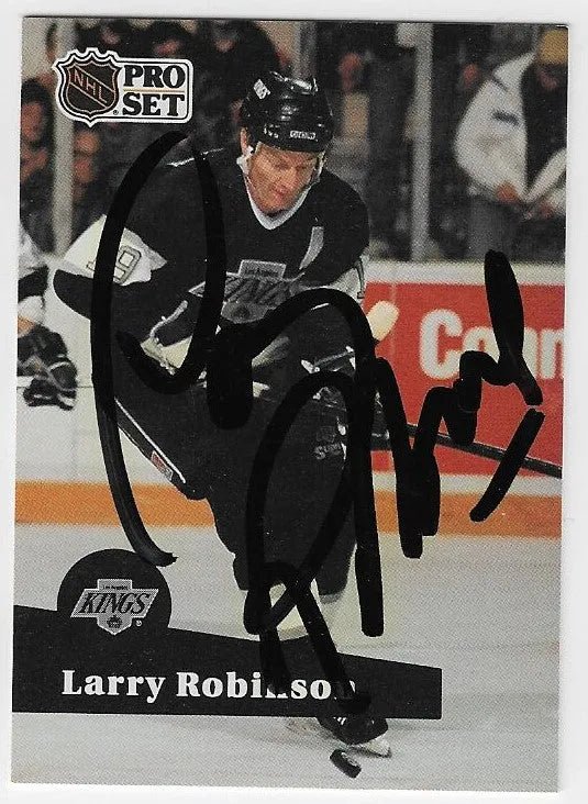 Larry Robinson Signed 1991-92 Pro Set Hockey Card - Los Angeles Kings