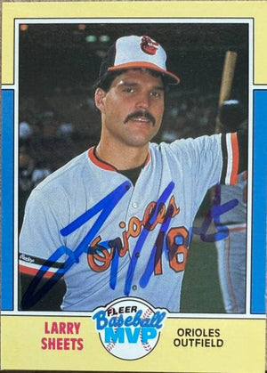 Larry Sheets Signed 1988 Fleer MVPs Baseball Card - Baltimore Orioles