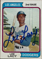 Lee Lacy Signed 1974 Topps Baseball Card - Los Angeles Dodgers