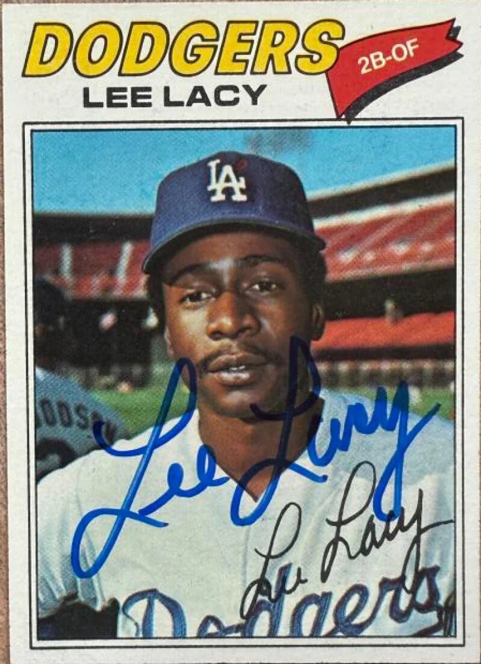 Lee Lacy Signed 1977 Topps Baseball Card - Los Angeles Dodgers