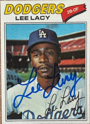 Lee Lacy Signed 1977 Topps Baseball Card - Los Angeles Dodgers
