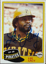 Lee Lacy Signed 1981 Topps Baseball Card - Pittsburgh Pirates