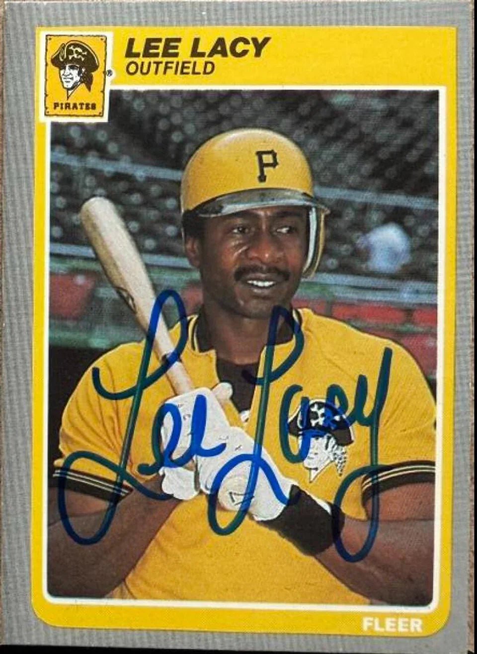 Lee Lacy Signed 1985 Fleer Baseball Card - Pittsburgh Pirates