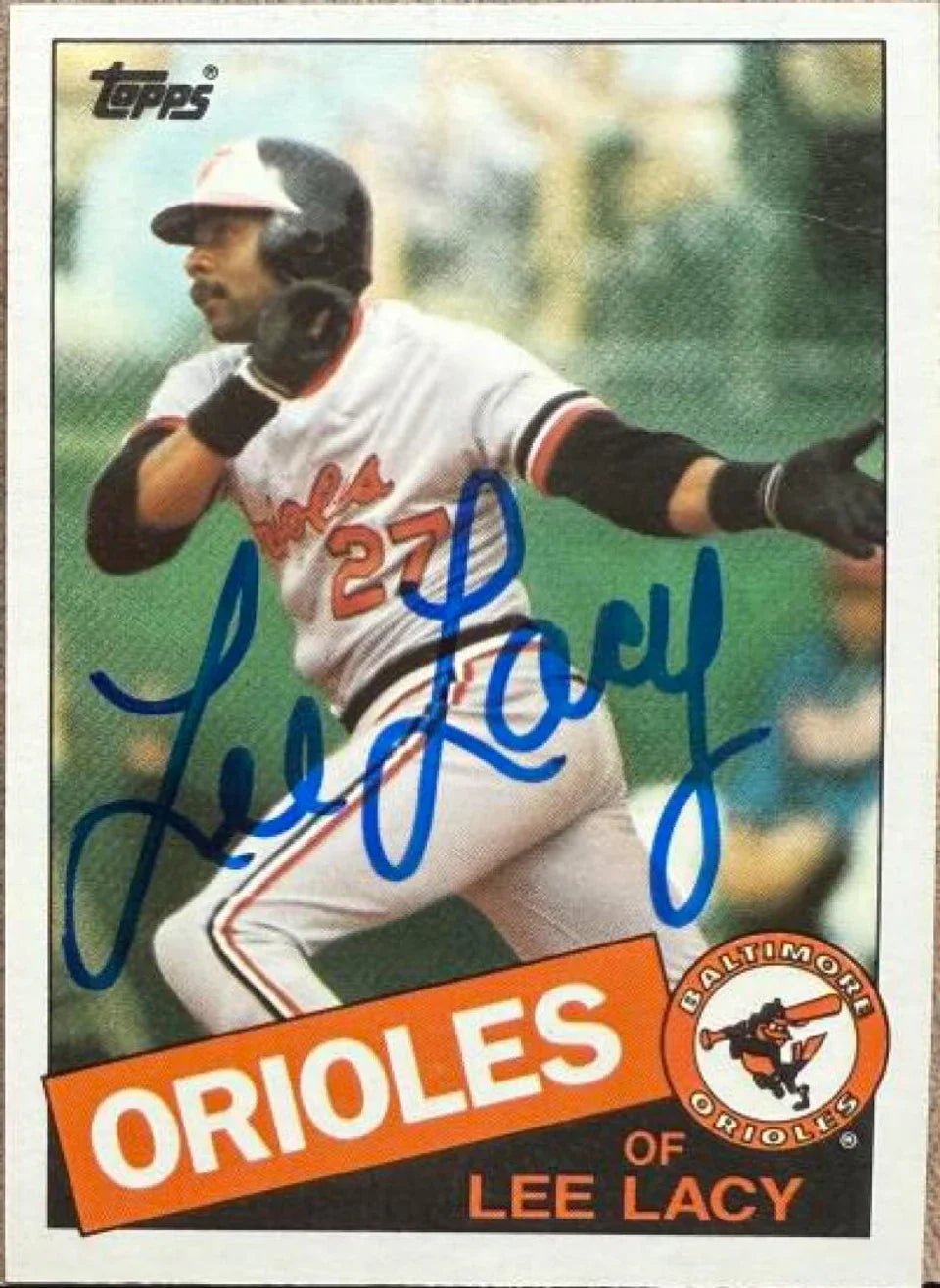 Lee Lacy Signed 1985 Topps Traded Baseball Card - Baltimore Orioles