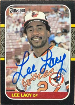 Lee Lacy Signed 1987 Donruss Baseball Card - Baltimore Orioles
