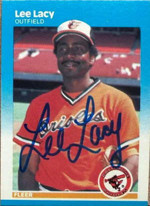 Lee Lacy Signed 1987 Fleer Baseball Card - Baltimore Orioles