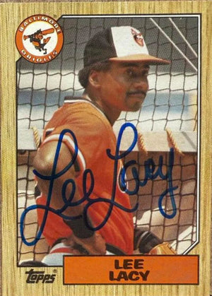 Lee Lacy Signed 1987 Topps Baseball Card - Baltimore Orioles