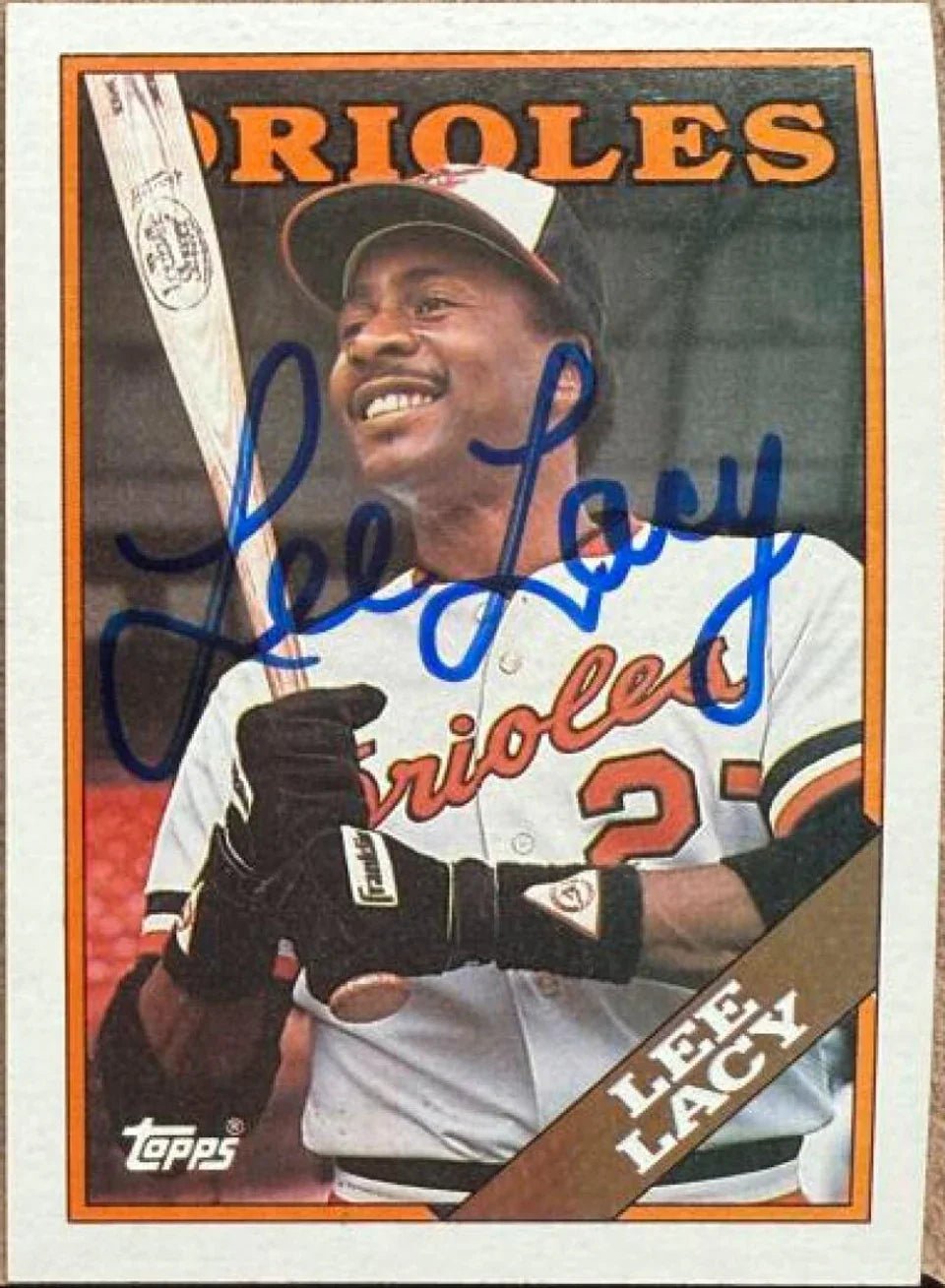 Lee Lacy Signed 1988 Topps Baseball Card - Baltimore Orioles