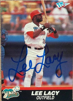Lee Lacy Signed 1989-90 T&M Senior League Baseball Card
