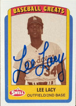Lee Lacy Signed 1990 Swell Greats Baseball Card - Los Angeles Dodgers