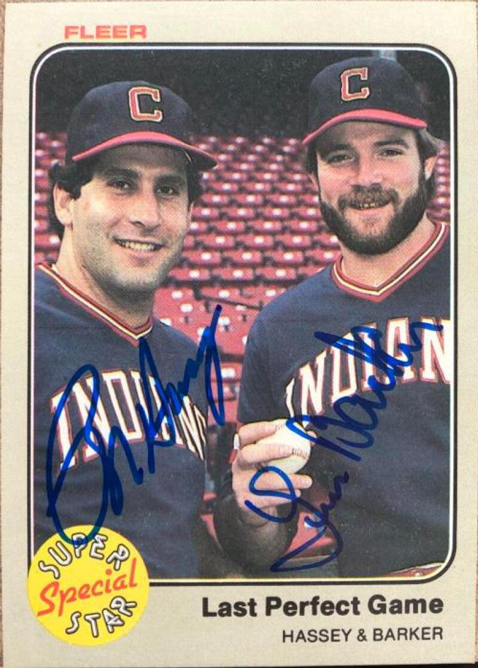 Len Barker & Ron Hassey Dual Signed 1983 Fleer Baseball Card - Cleveland Indians - PastPros