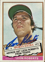 Leon Roberts Signed 1976 Topps Traded Baseball Card - Houston Astros