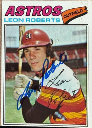 Leon Roberts Signed 1977 Topps Baseball Card - Houston Astros