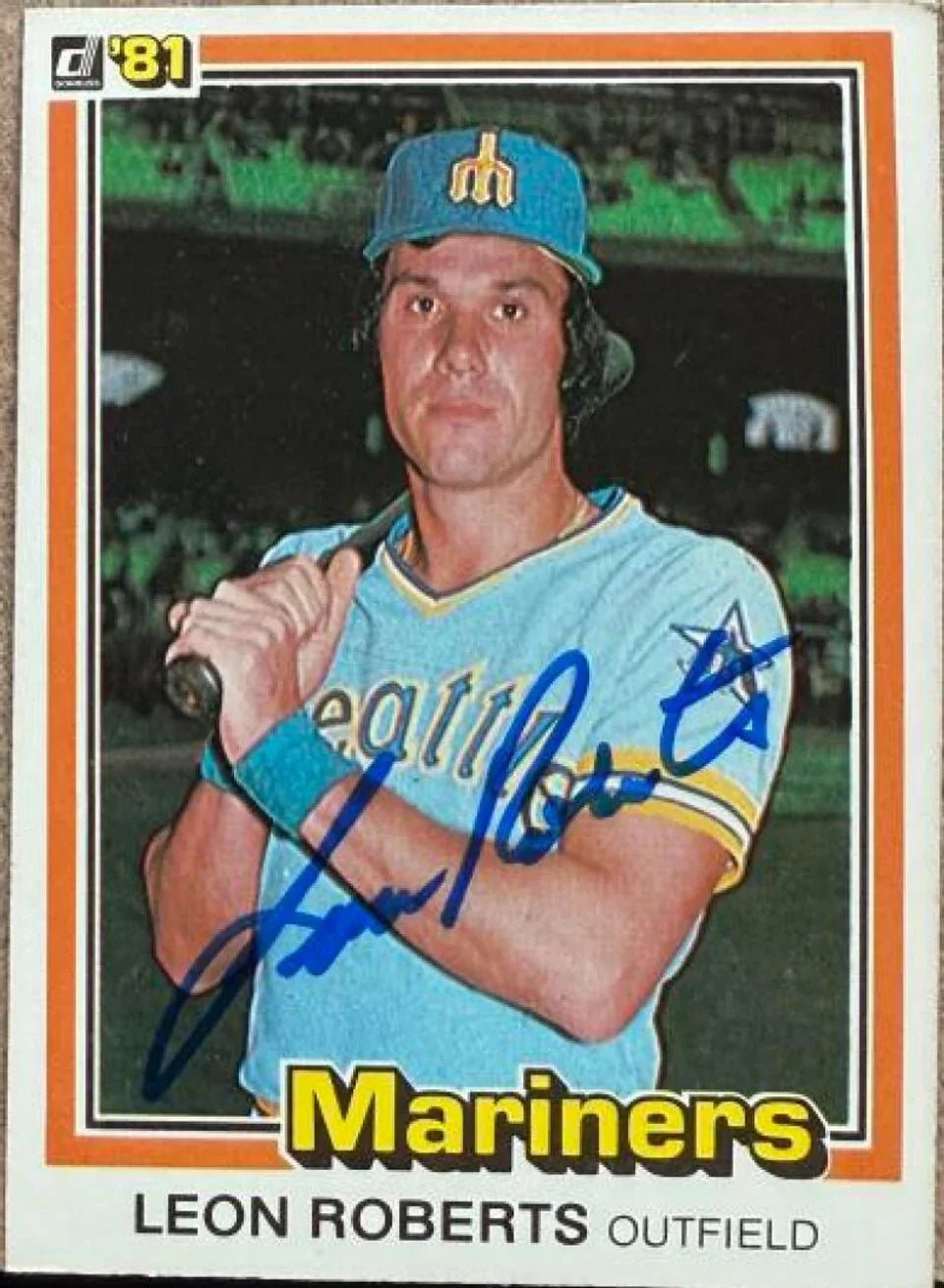 Leon Roberts Signed 1981 Donruss Baseball Card - Seattle Mariners