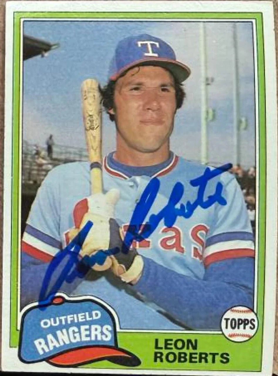 Leon Roberts Signed 1981 Topps Traded Baseball Card - Texas Rangers