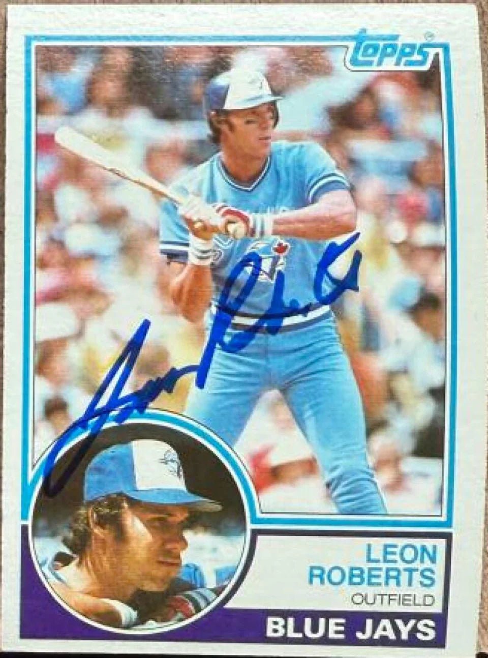 Leon Roberts Signed 1983 Topps Baseball Card - Toronto Blue Jays