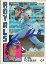 Leon Roberts Signed 1984 Nestle Baseball Card - Kansas City Royals