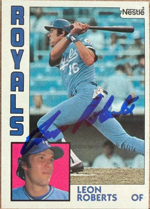Leon Roberts Signed 1984 Nestle Baseball Card - Kansas City Royals