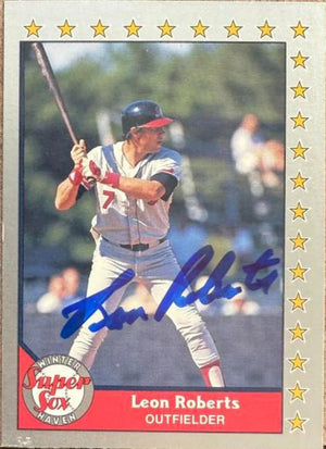 Leon Roberts Signed 1990 Pacific Senior League Baseball Card - Winter Haven Super Sox