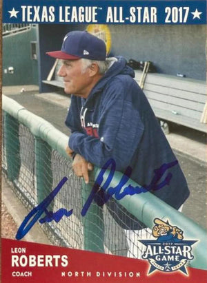 Leon Roberts Signed 2017 Grandstand Texas League All-Star Baseball Card