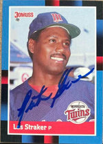 Les Straker Signed 1988 Donruss Baseball Card - Minnesota Twins