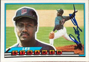 Les Straker Signed 1989 Topps Big Baseball Card - Minnesota Twins
