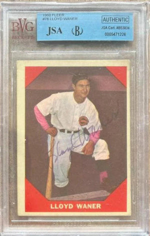 Lloyd Waner Signed 1960 Fleer Baseball Card - Chicago Cubs PSA/DNA - PastPros