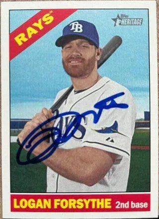 Logan Forsythe Signed 2015 Topps Heritage Baseball Card - Tampa Bay Rays