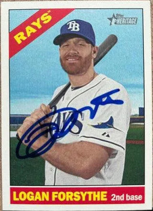 Logan Forsythe Signed 2015 Topps Heritage Baseball Card - Tampa Bay Rays - PastPros