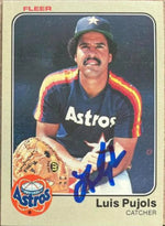 Luis Pujols Signed 1983 Fleer Baseball Card - Houston Astros