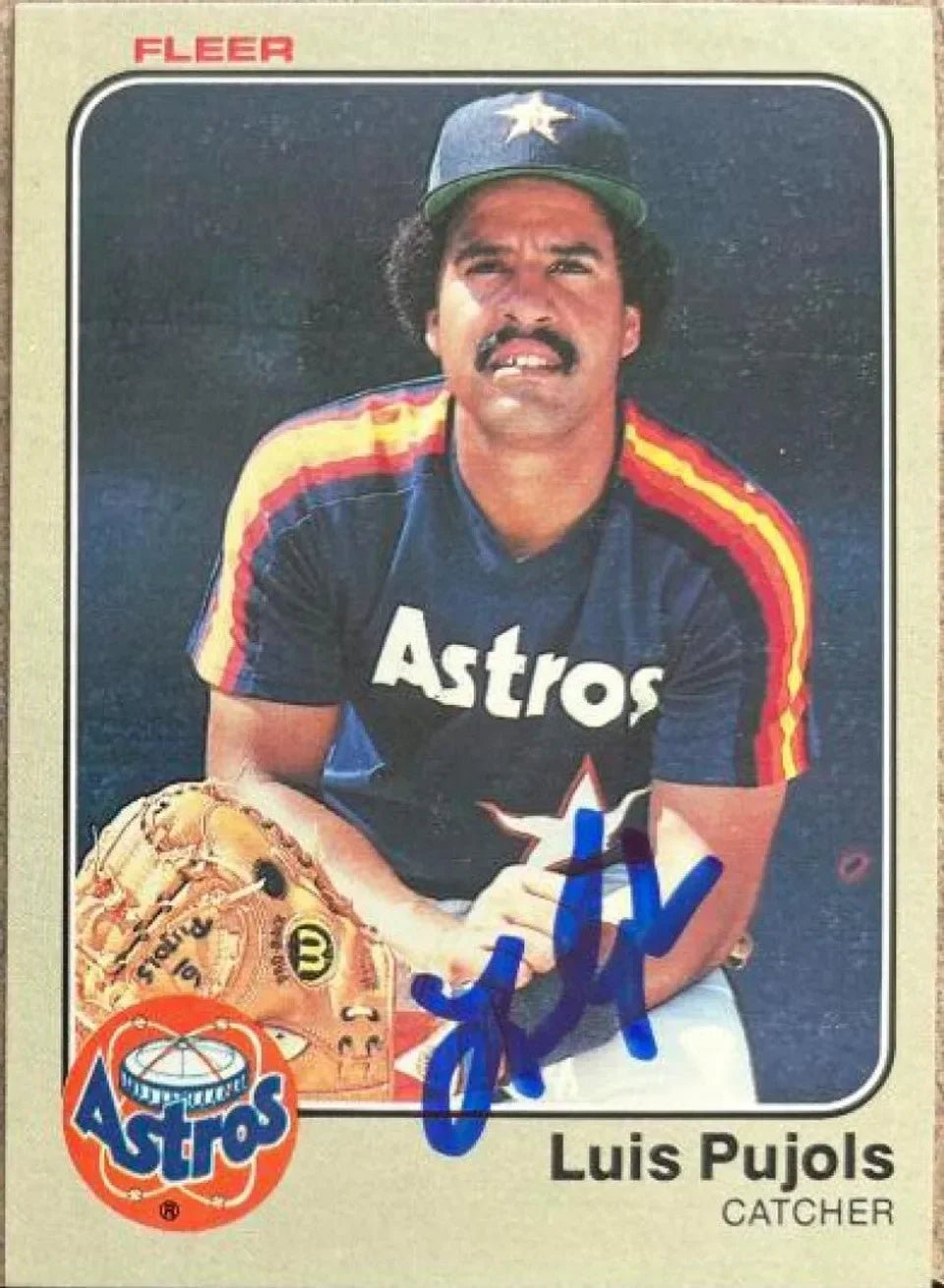 Luis Pujols Signed 1983 Fleer Baseball Card - Houston Astros