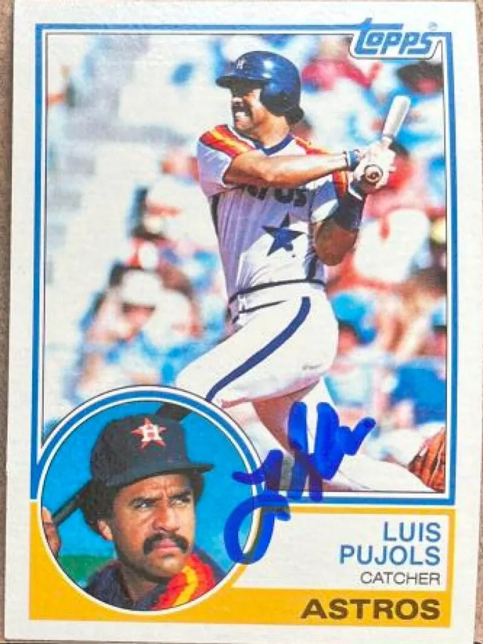 Luis Pujols Signed 1983 Topps Baseball Card - Houston Astros
