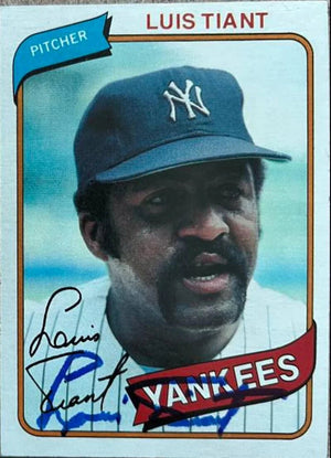 Luis Tiant Signed 1980 Topps Baseball Card - New York Yankees - PastPros