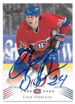 Lyle Odelein Signed 2008-09 Upper Deck Canadiens Centennial Hockey Card - Montreal Canadiens