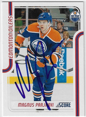 Magnus Paajarvi Signed 2011-12 Score Hockey Card - Edmonton Oilers