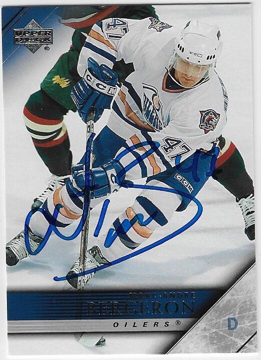 Marc-Andre Bergeron Signed 2005-06 Upper Deck Hockey Card - Edmonton Oilers