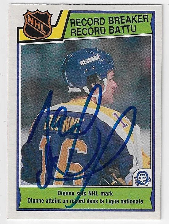 Marcel Dionne Signed 1983-84 O-Pee-Chee RB Hockey Card - Los Angeles Kings #211