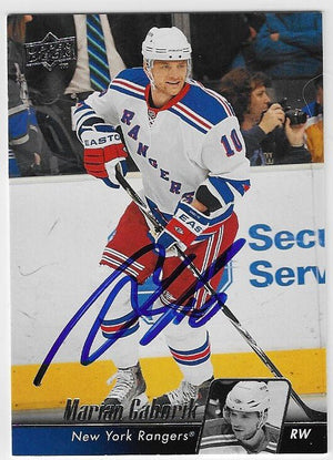 Marian Gaborik Signed 2010 - 11 Upper Deck Hockey Card - New York Rangers - PastPros