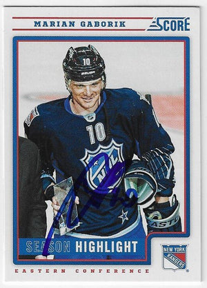 Marian Gaborik Signed 2012-13 Score Hockey Card - New York Rangers #16