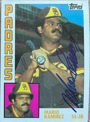 Mario Ramirez Signed 1984 Topps Baseball Card - San Diego Padres - PastPros
