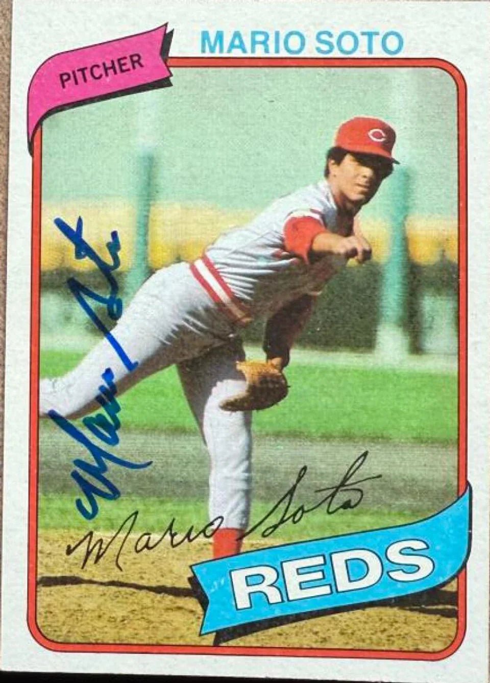 Mario Soto Signed 1980 Topps Baseball Card - Cincinnati Reds