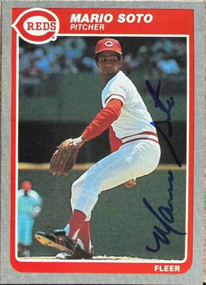 Mario Soto Signed 1985 Fleer Baseball Card - Cincinnati Reds